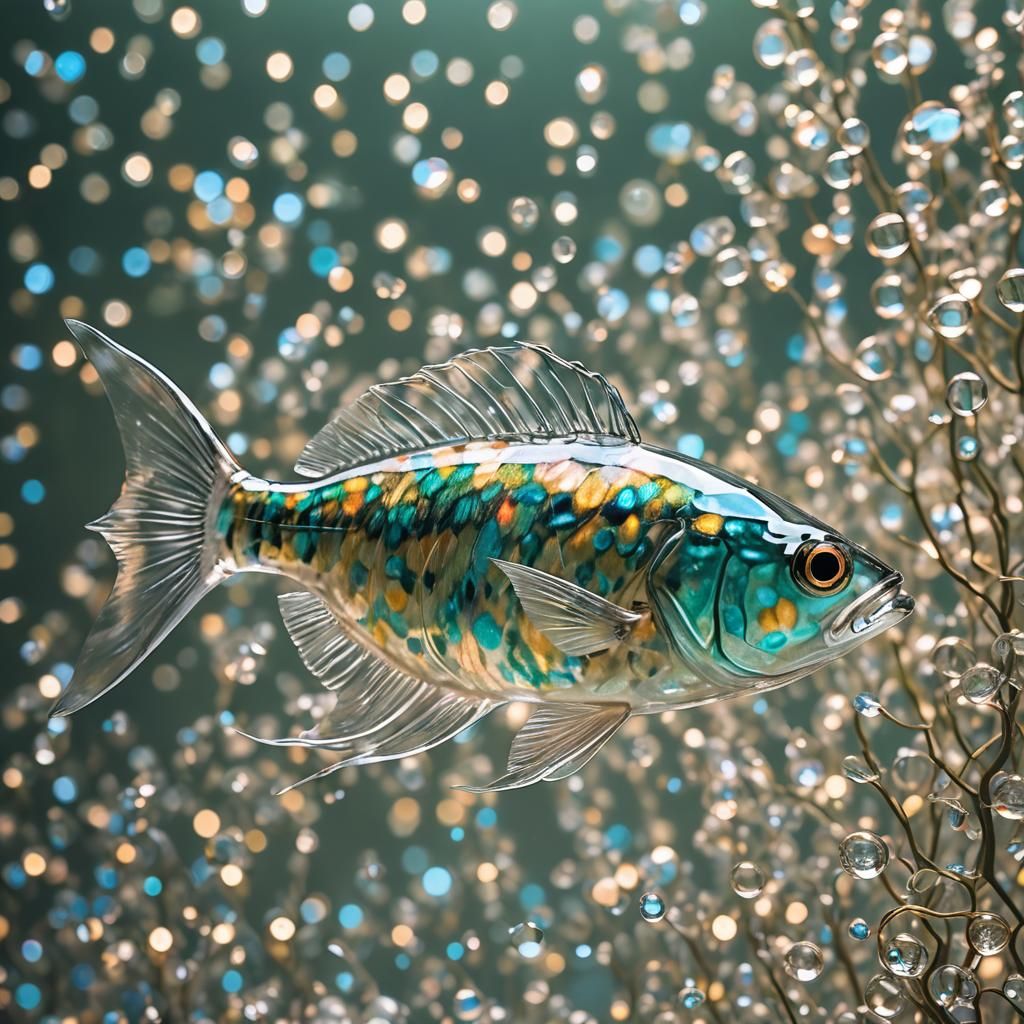 Glass Fish in Professional Photography Style