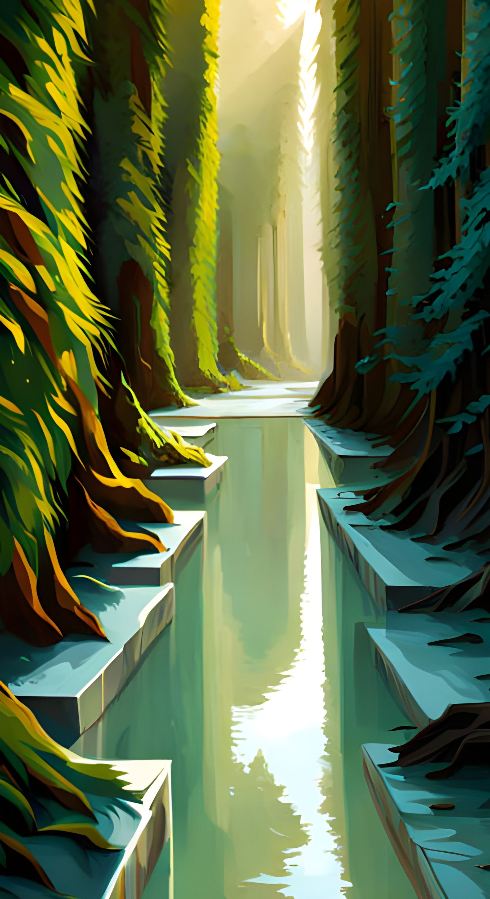 Surreal Marble Labyrinth in Visionary Style