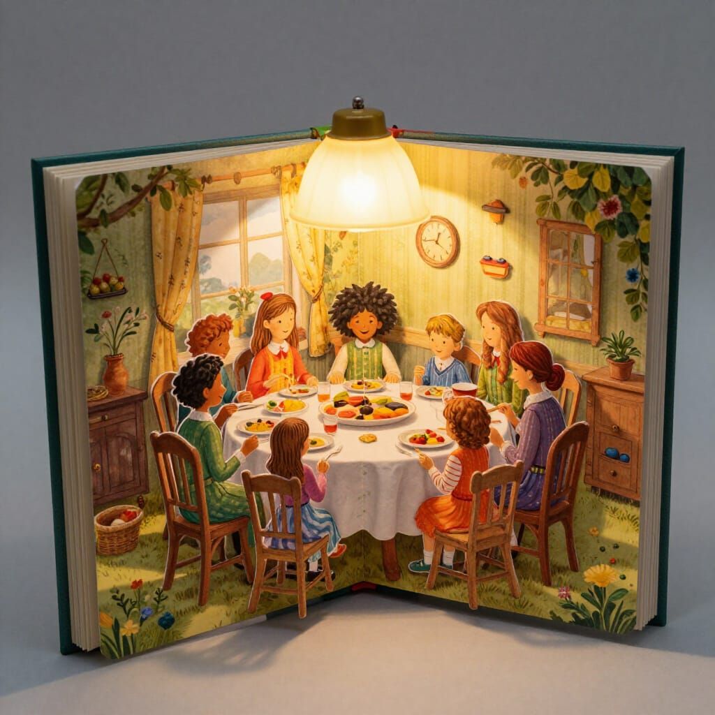 Friends at the dining table having a snack