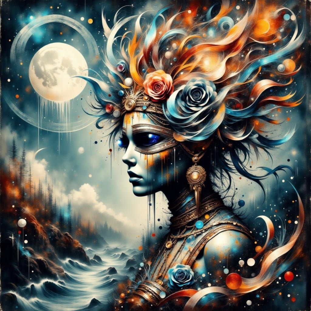 Cyberpunk Cityscape in a Dystopian Future