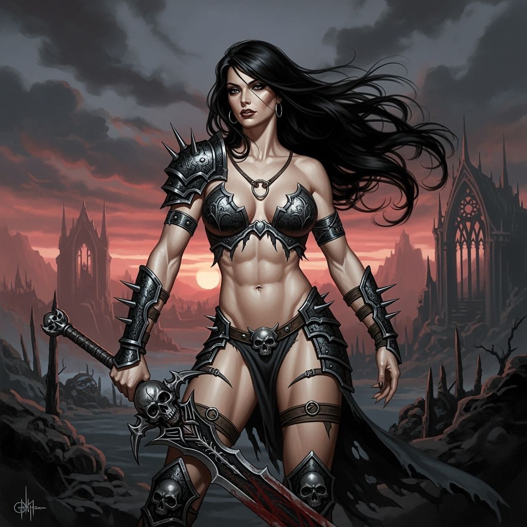 Grimdark Pin-Up Art in George Petty Style