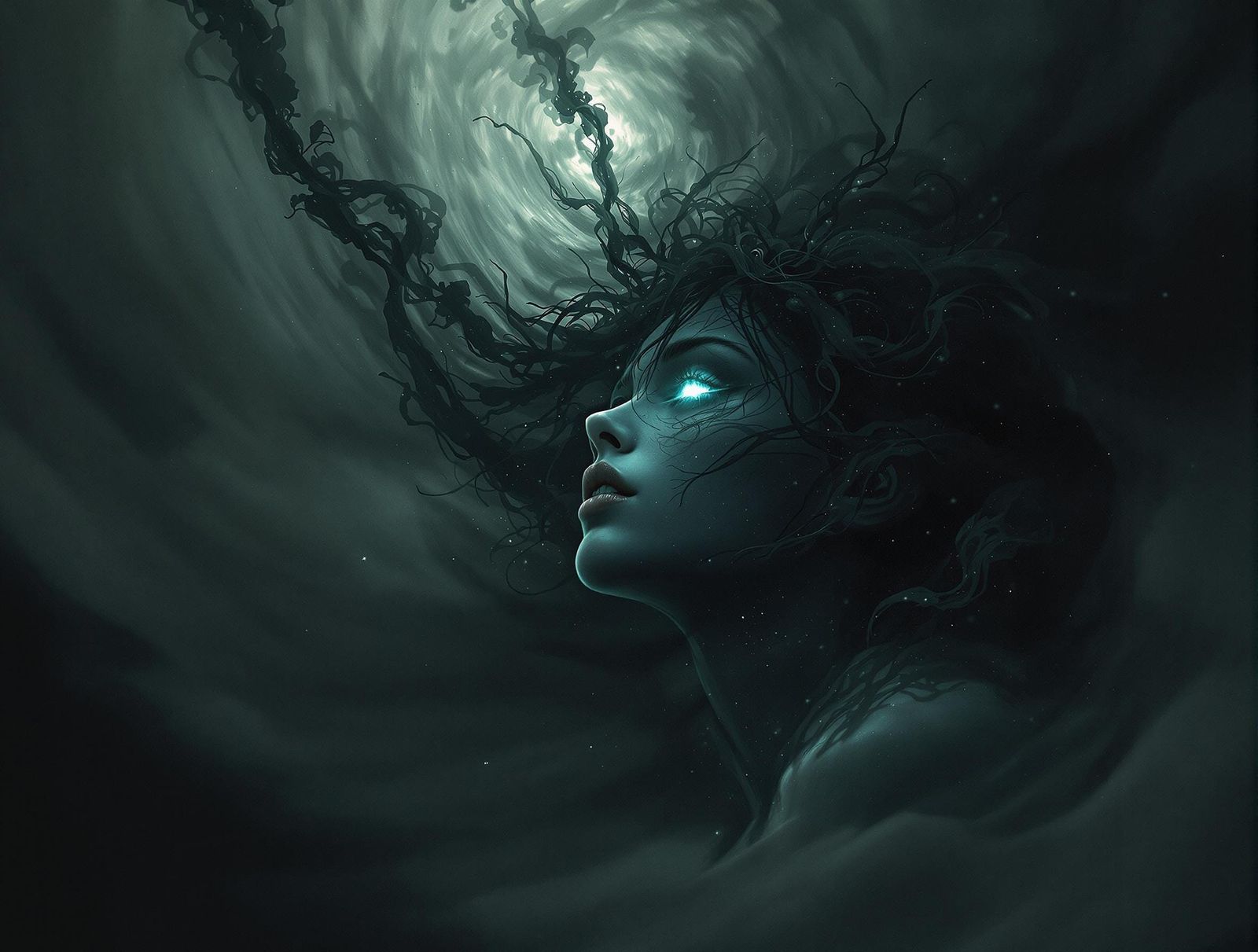 Ethereal Woman in Dark Surrealism