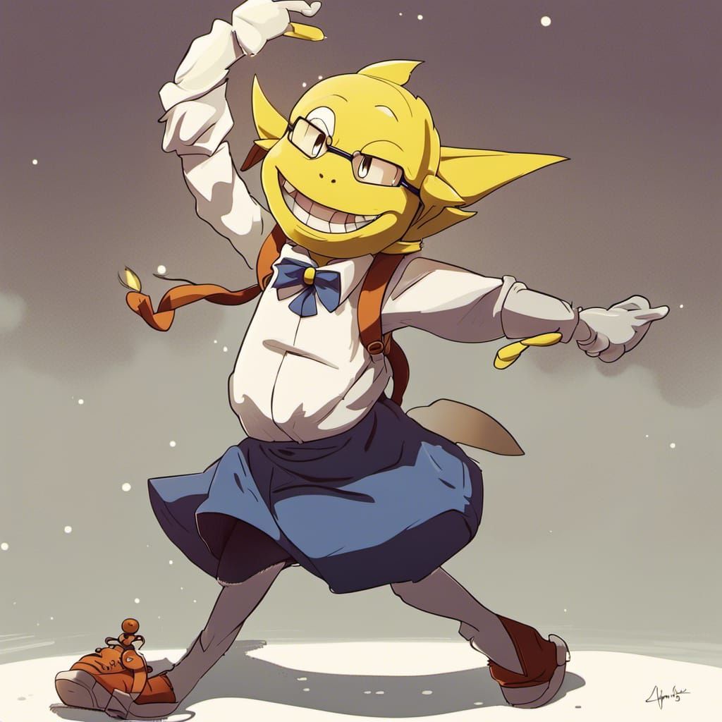 Alphys from Undertale in Anime Style