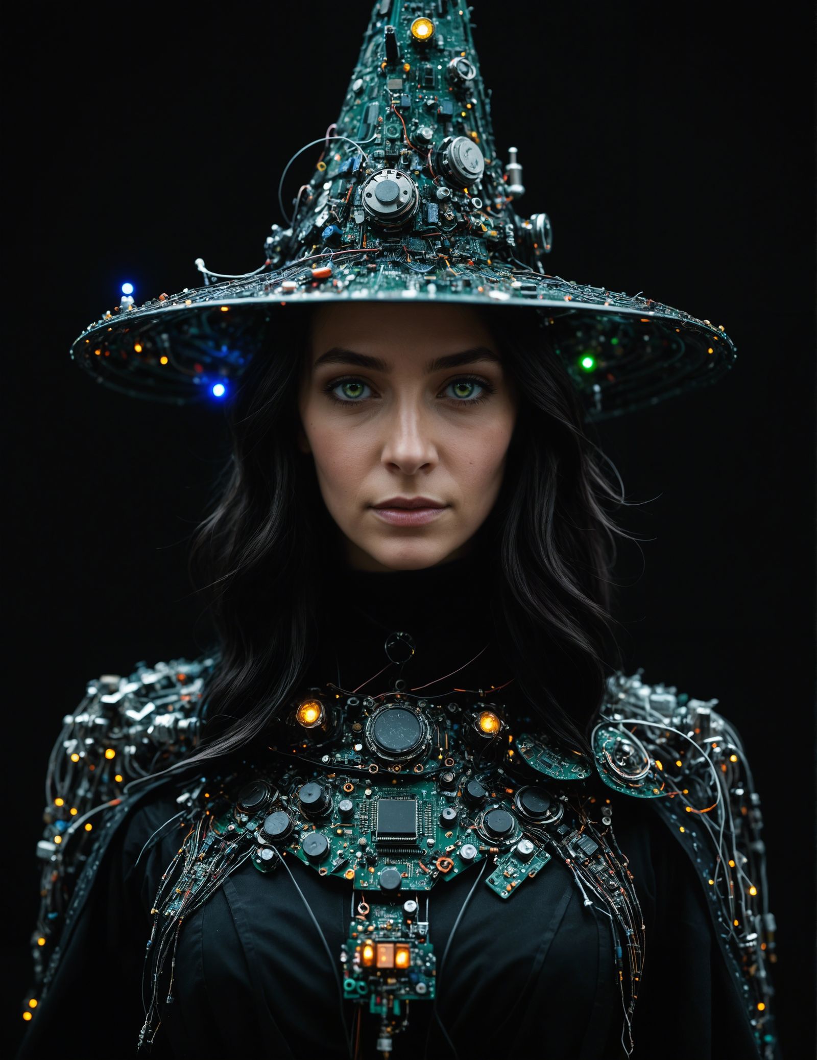Circuitry Witch Crafted from Recycled Electronics