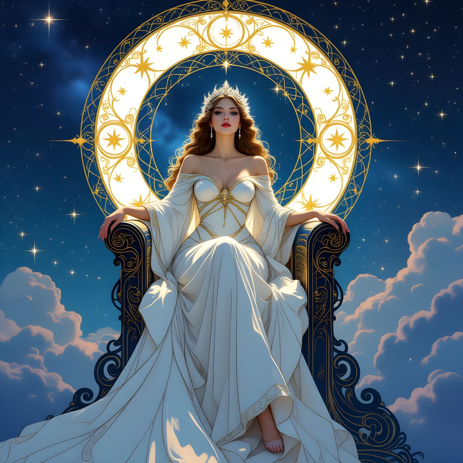 Celestial Empress in Art Nouveau Style