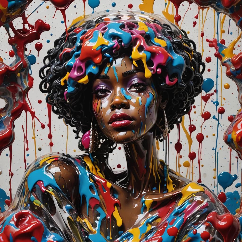 Hopeless Romantic in Glass, Graffiti Art Style