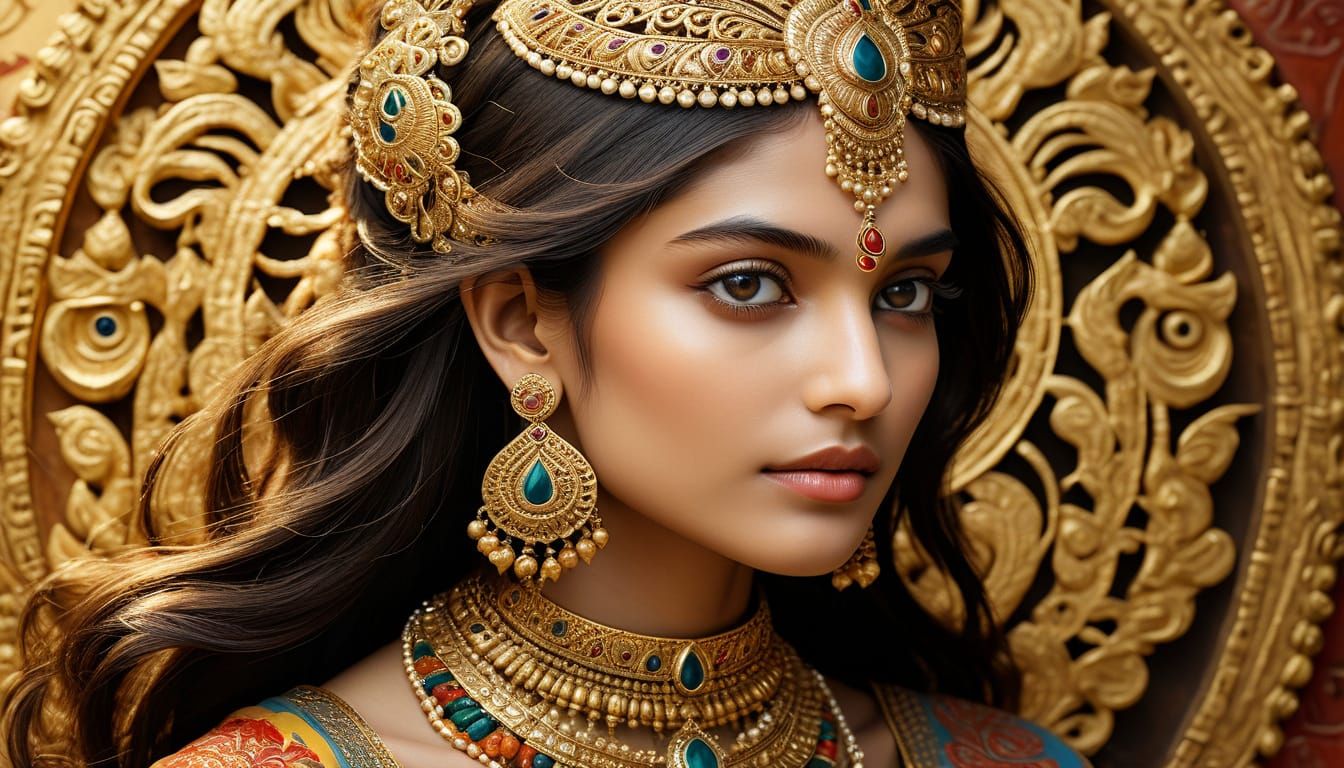 Regal Indian Beauty in Ornate Jewelry