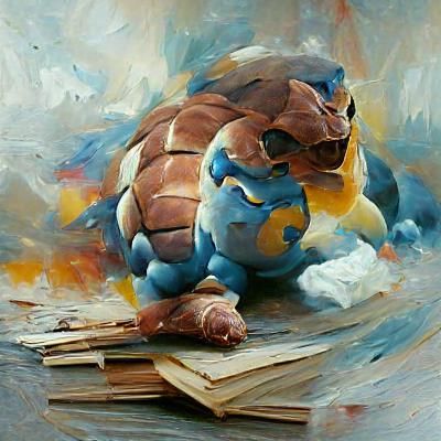 Blastoise as Oil Painting by James Gurney