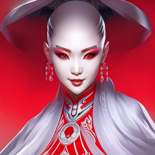 Ethereal Qing Dynasty Ghost Portrait