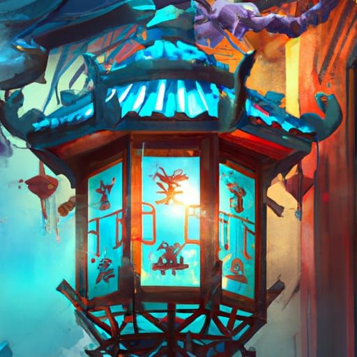 Hyperdetailed Japanese Lantern Concept Art