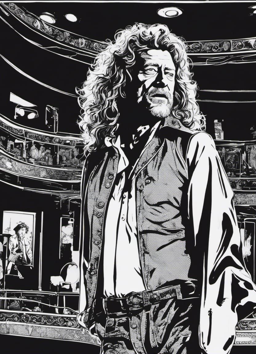Robert Plant in Sin City Comic Book Style