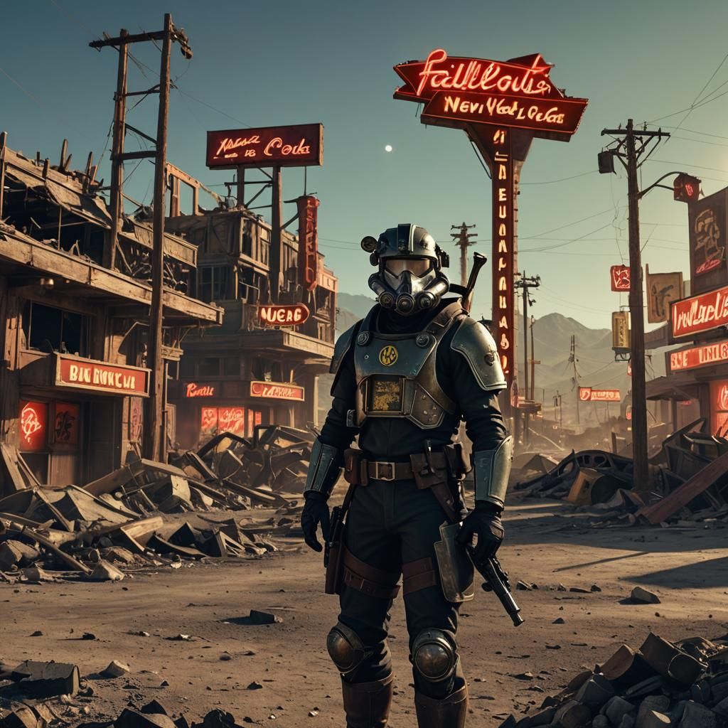 Fallout NCR Ranger in Destroyed New Vegas