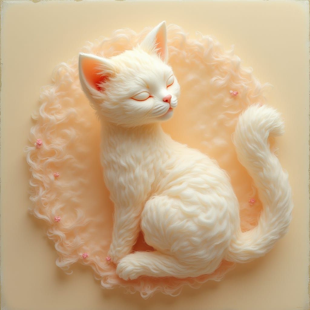 Whimsical Chiffon Cat Form