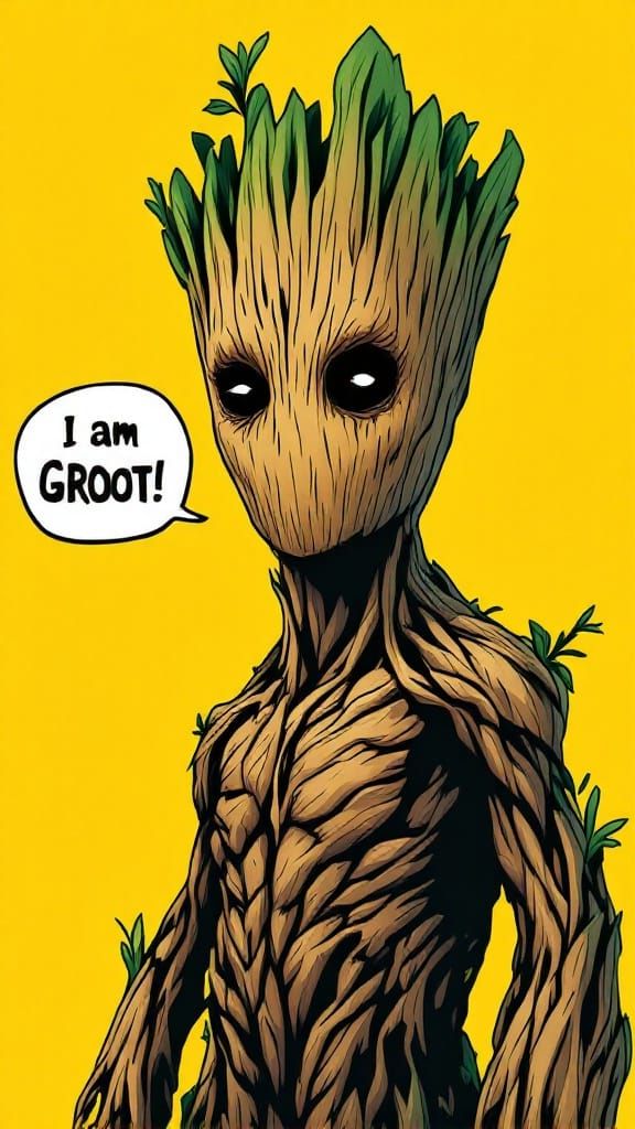 Groot in Marvel Comics Style