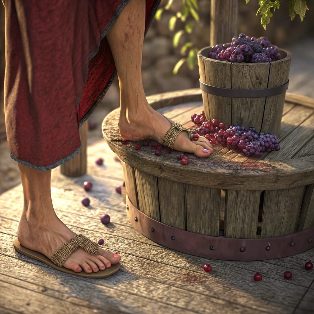 Woman Harvests Grapes with Intense Focus