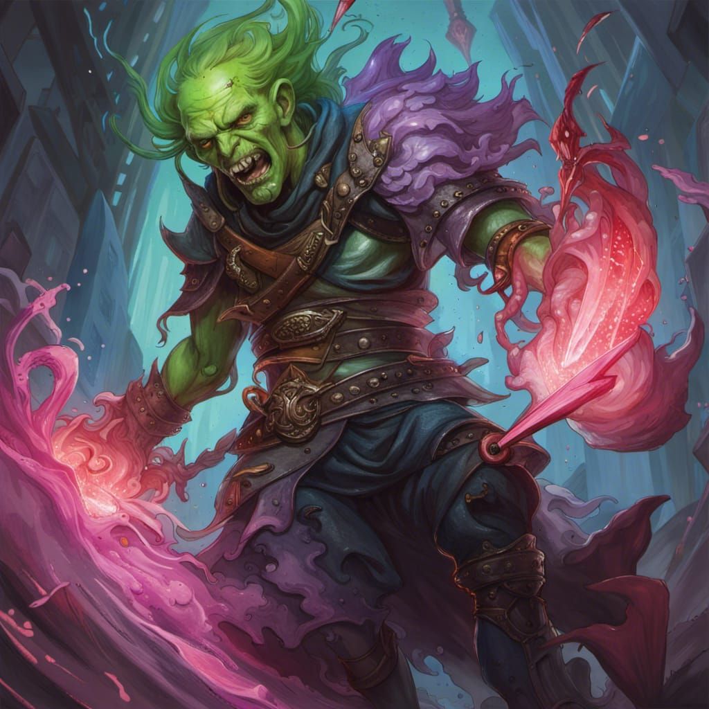 Translucent Slime Humanoid with Daggers