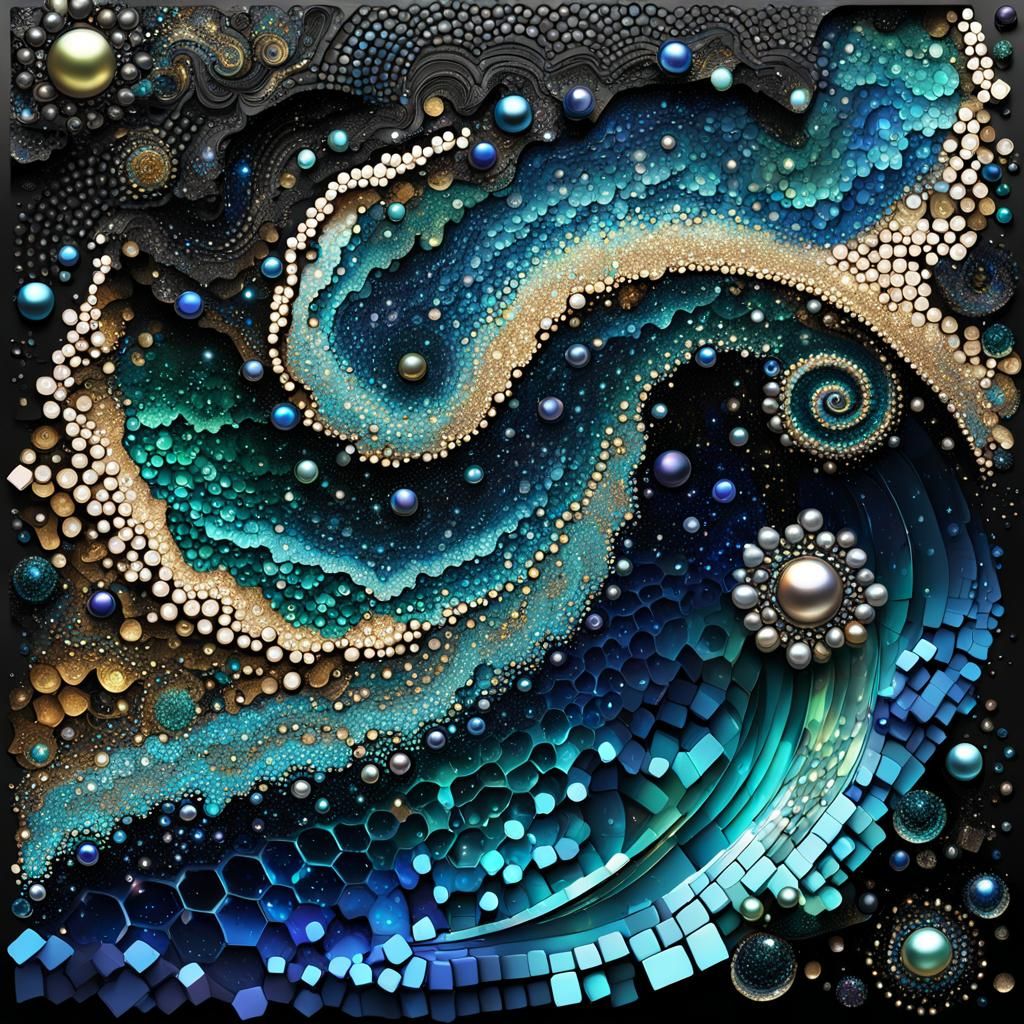 Abstract Micmac Designs with Flowing Spirals and Sparkles