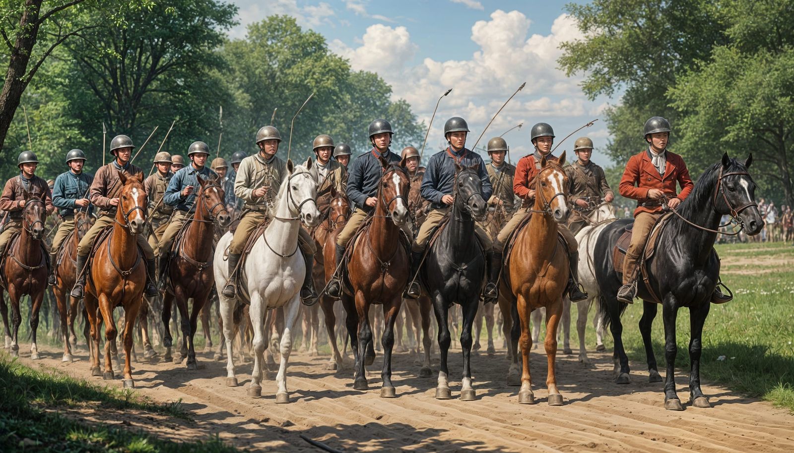 Hostile Riders in Impressionistic Oil Painting