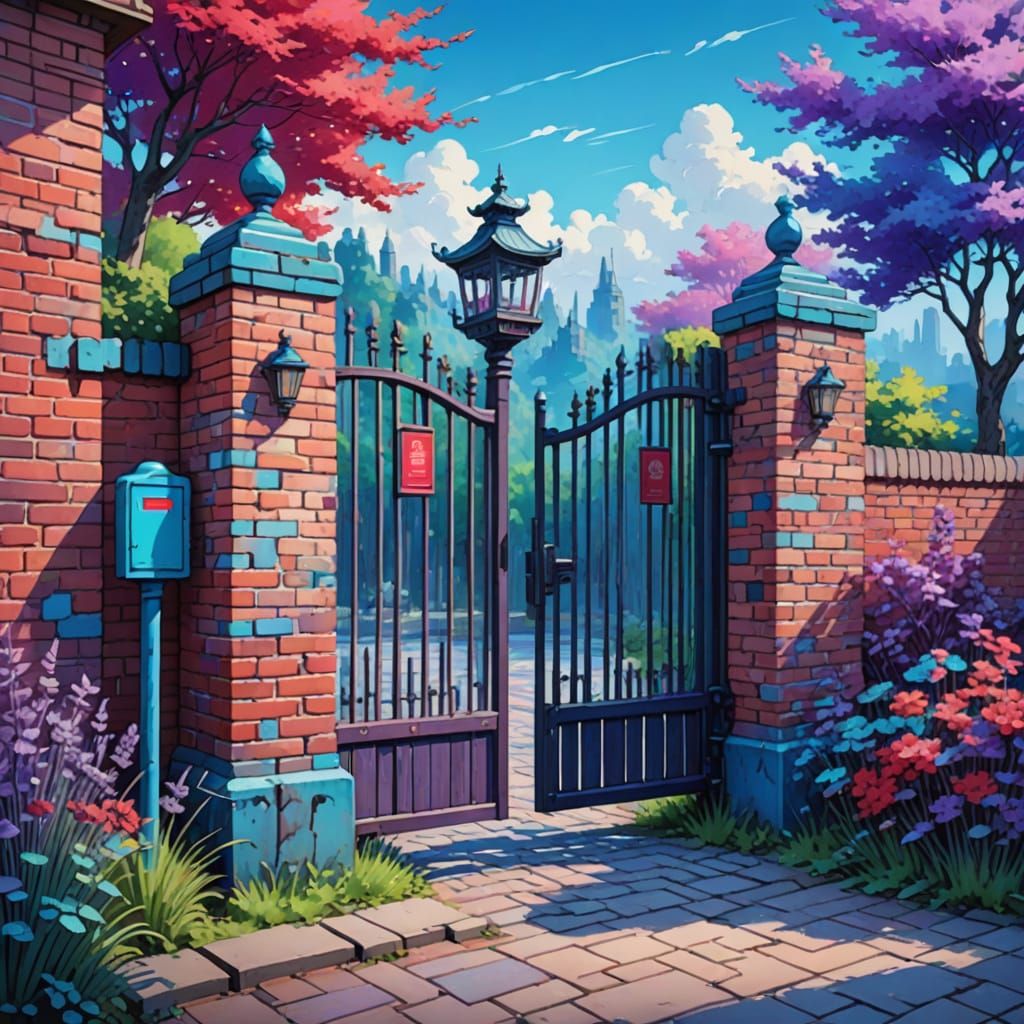 Gate Concept Art with Vibrant Colors
