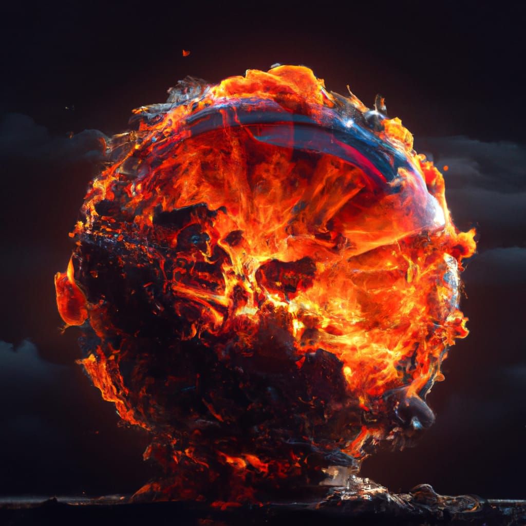 Volcanic Apocalypse in Glass Sphere: Photorealistic Digital ...