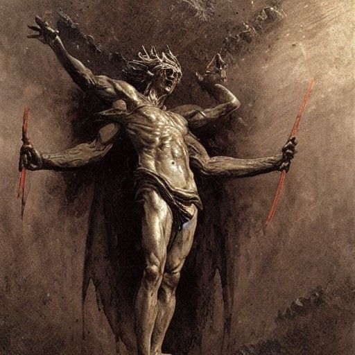 Hermes in Dark Gothic Horror Style