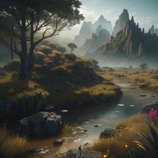 Epic Tiger Landscape in 3D Game Cinematic Style