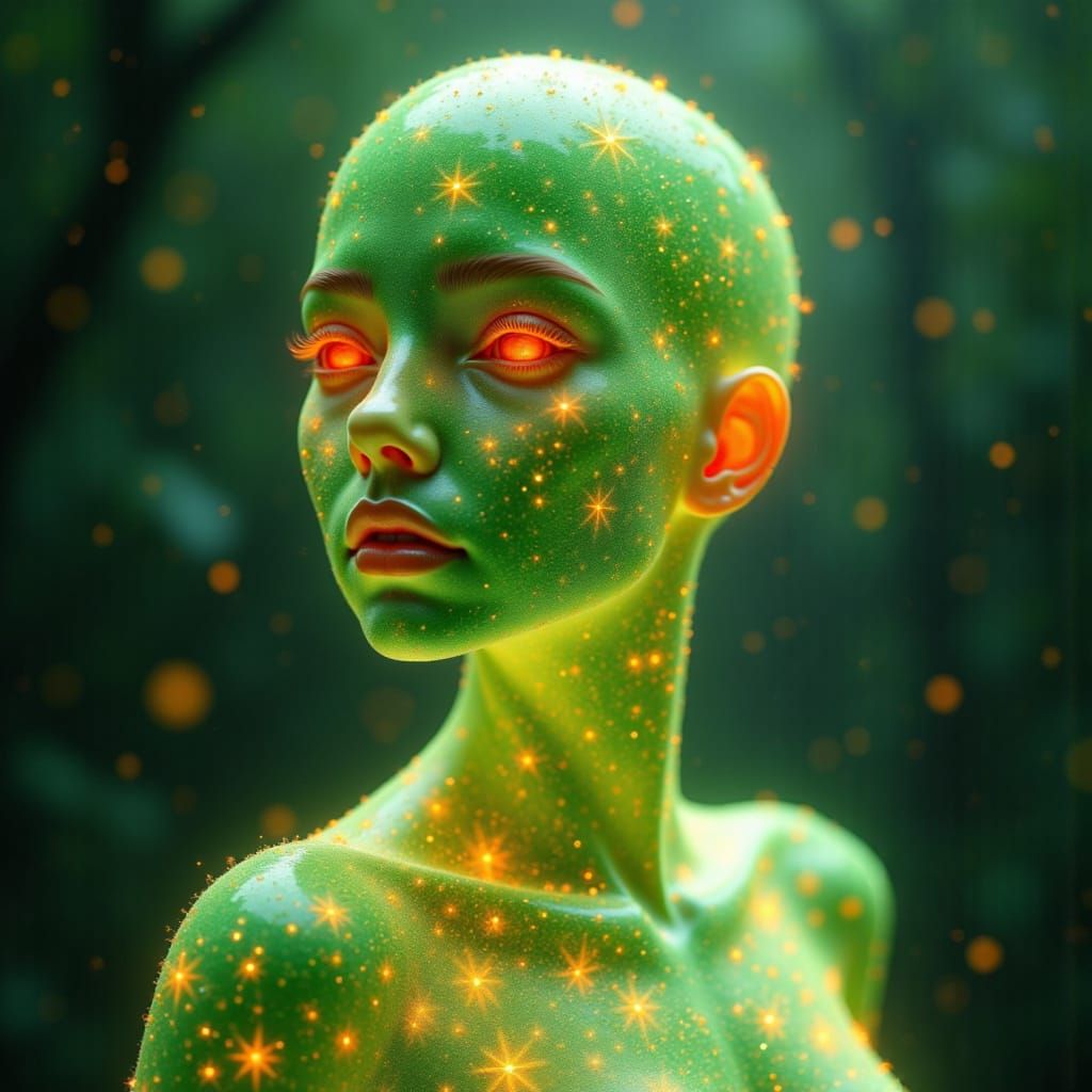 Ethereal Girl with Celestial Body Art