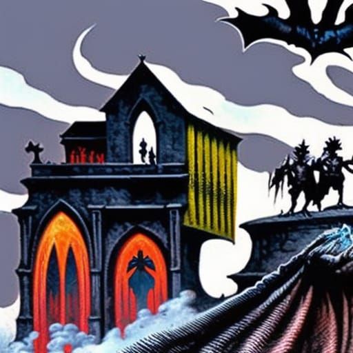 Dark Horror Scene in Doré Style