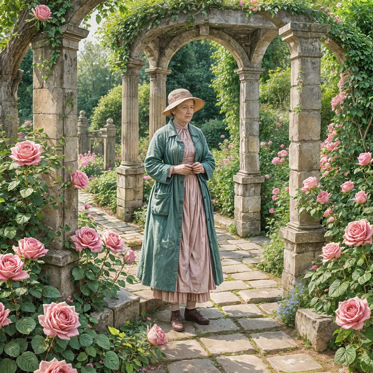 Beatrix Potter at the Rose Garden Gate