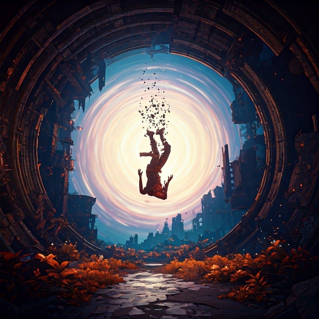 Dimensional Descent into a Swirling Vortex