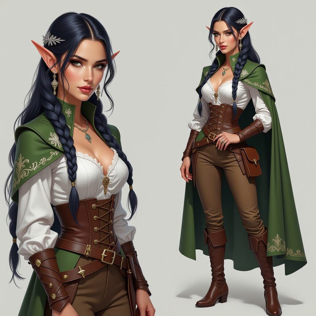 Elegant Fantasy Elf Character Concept Art