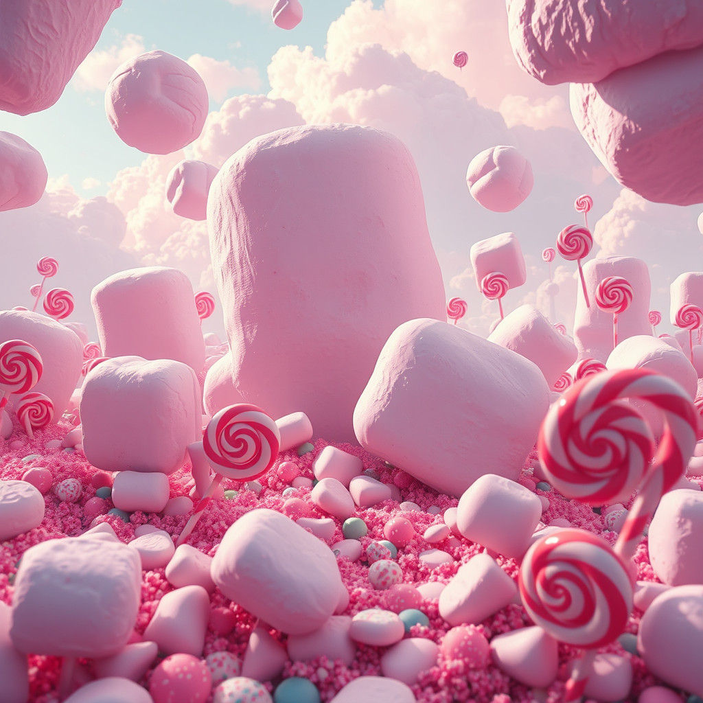 Whimsical Candy Landscape in Detailed Matte Painting Style