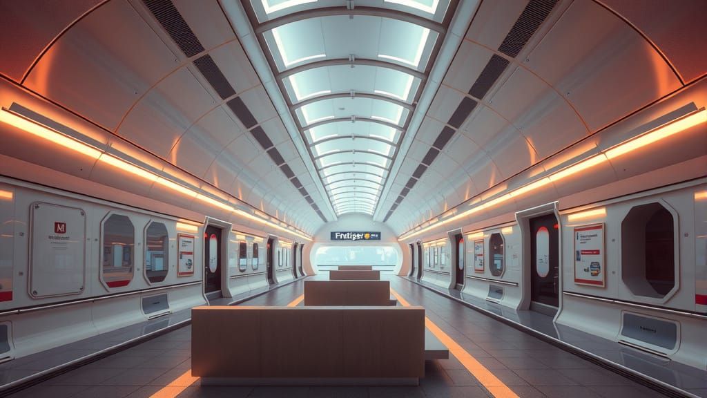 Utopian Future in Frutiger Metro Aesthetic