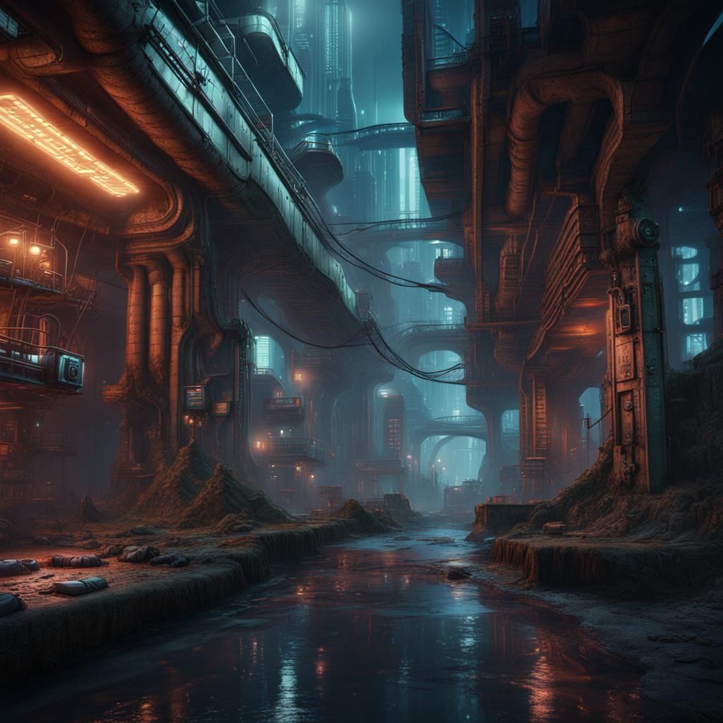 Underground cyberpunk city.