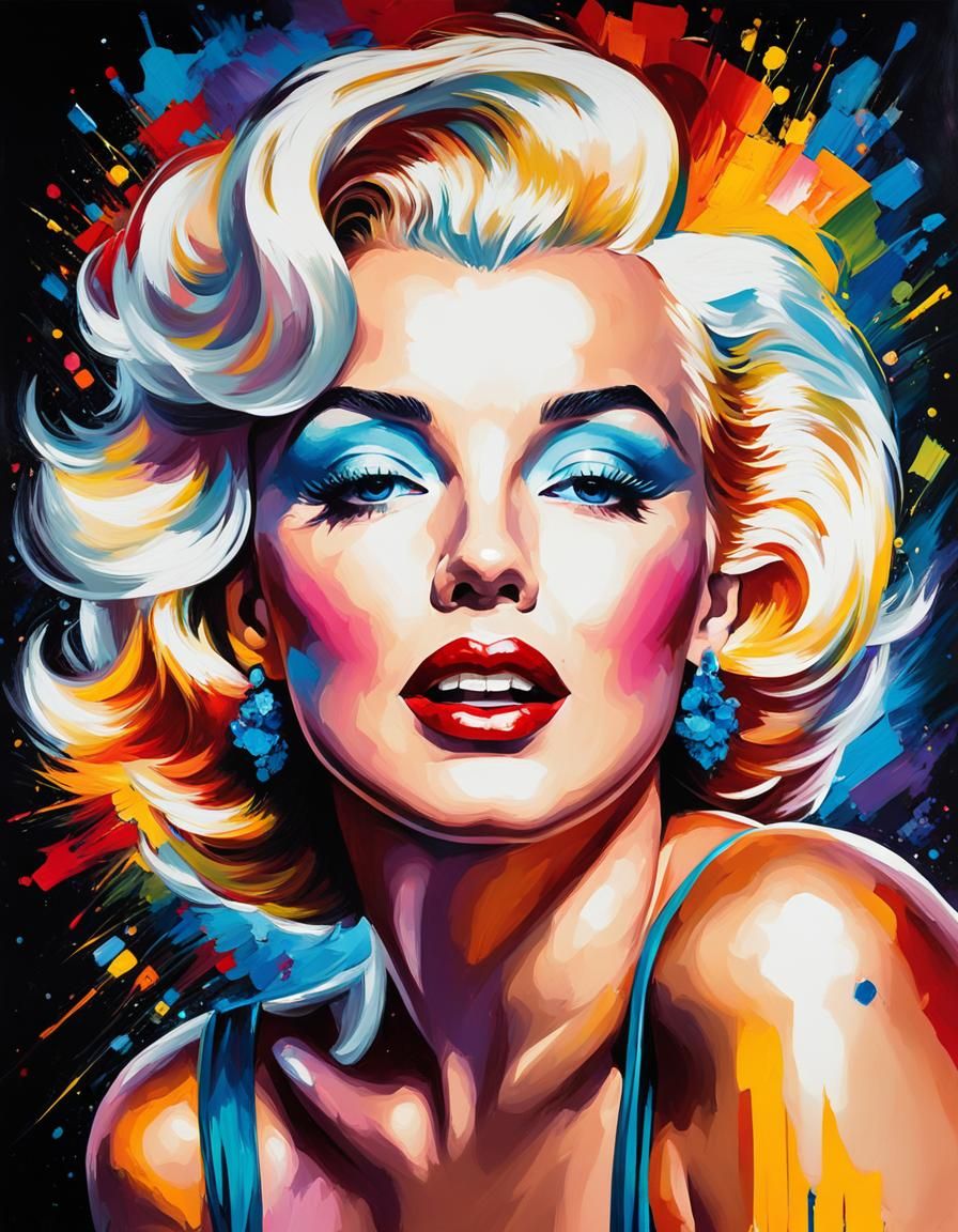Marilyn Monroe Portrait in Neo-Impressionist Style