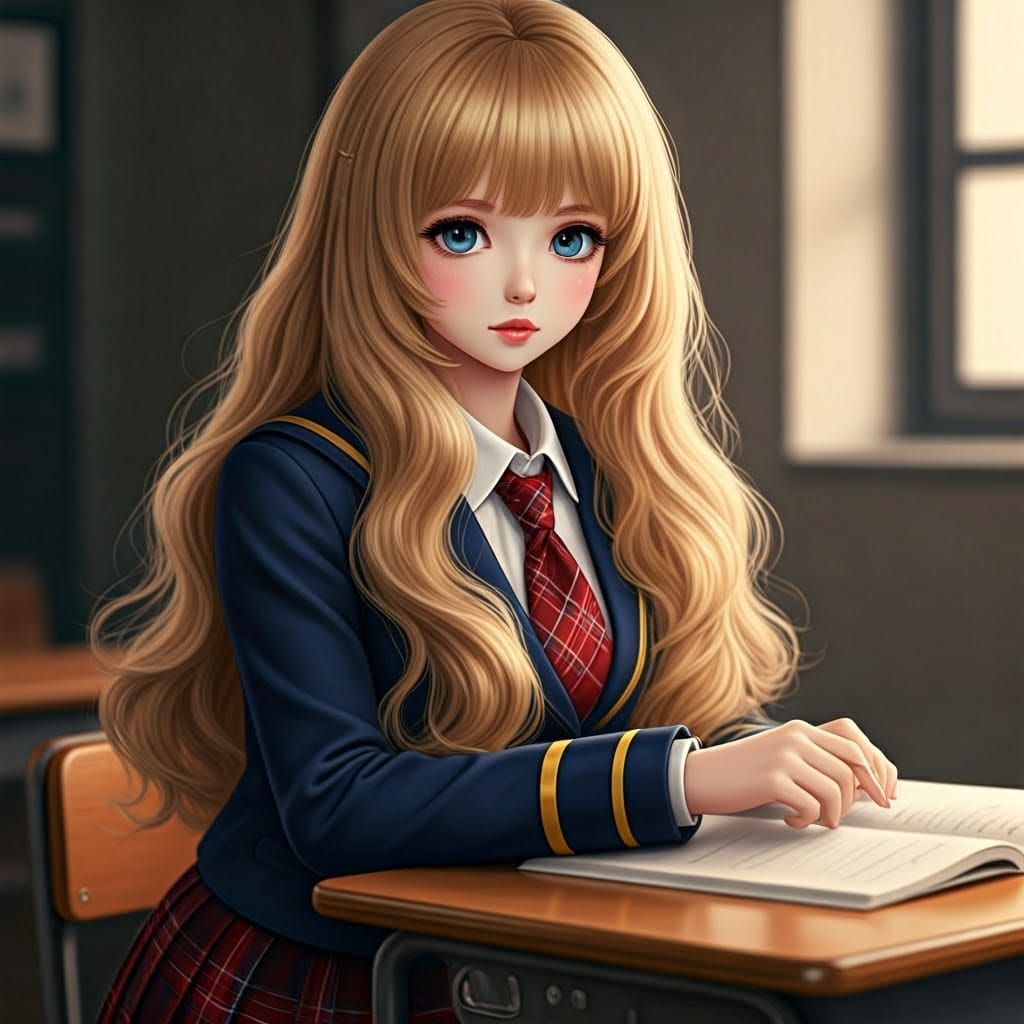 Beautiful Woman in School Uniform, BJD Style