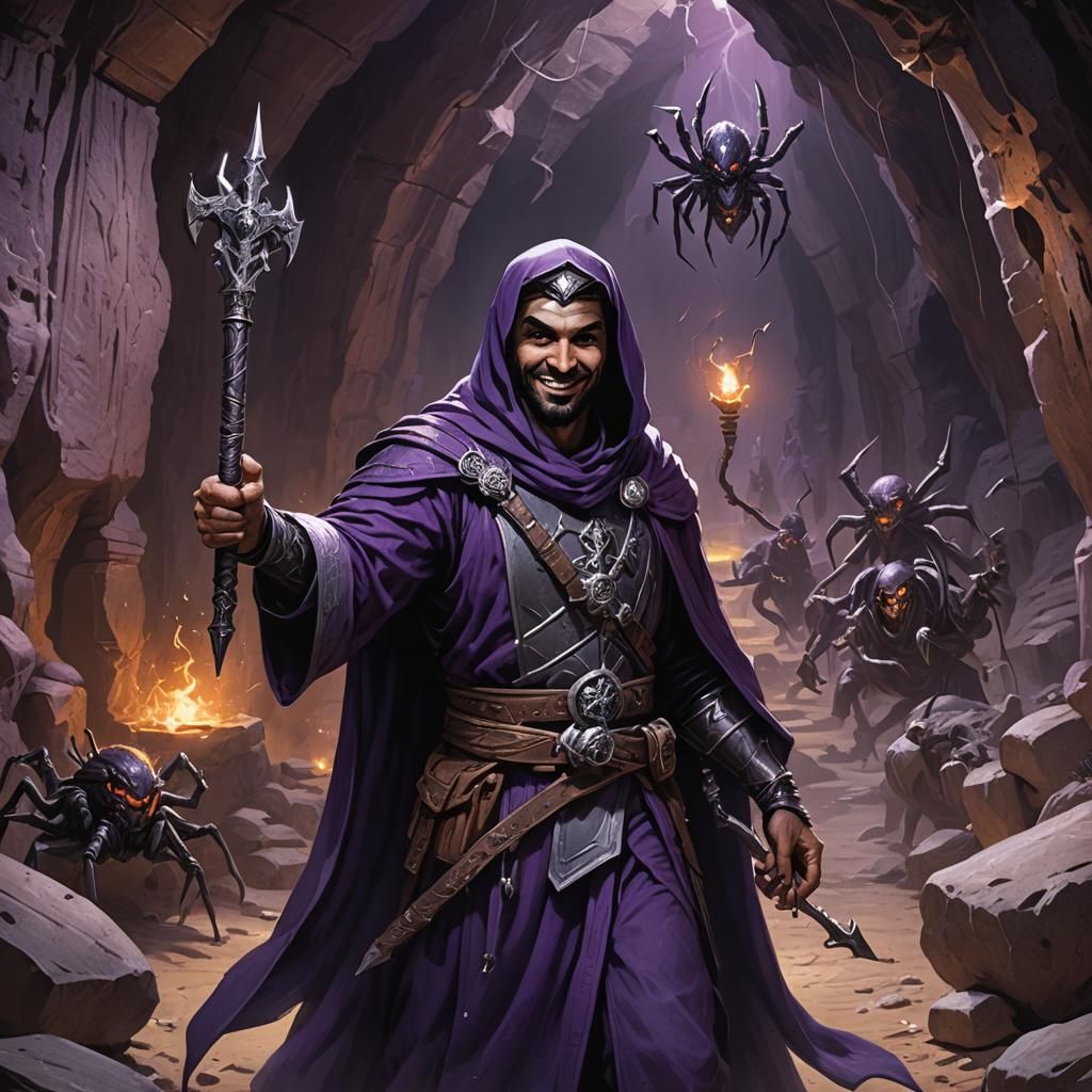 Arab Cleric of Trickery in Dark Fantasy Art Style