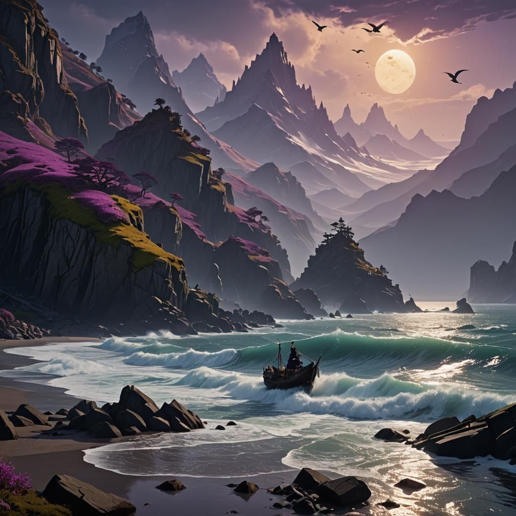 Sleeping Beauty Mountain in Dark Fantasy Landscape
