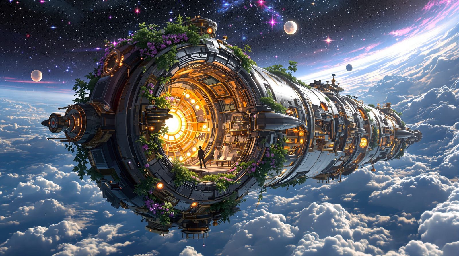 Steampunk Ark Drifting Through the Cosmos