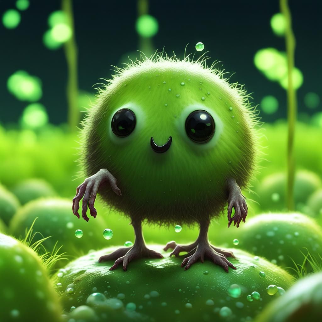 Kiwi Zombie in Bioluminescent Field, Trending Art