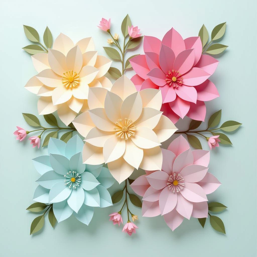 Dreamy 3D Paper Flowers in Pastel Hues