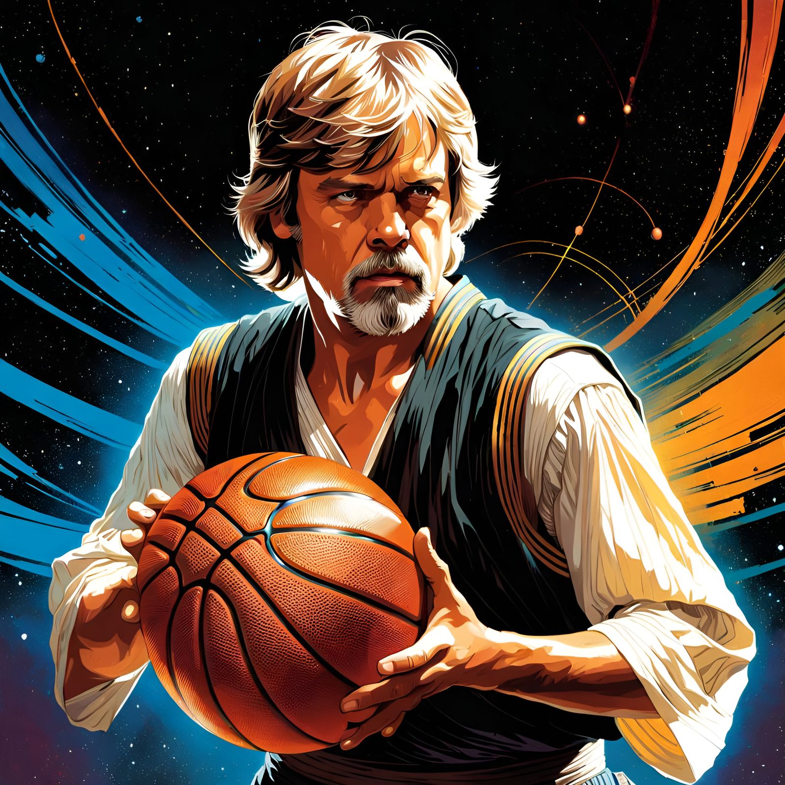 Luke Skywalker Plays Basketball: Renaissance Portrait