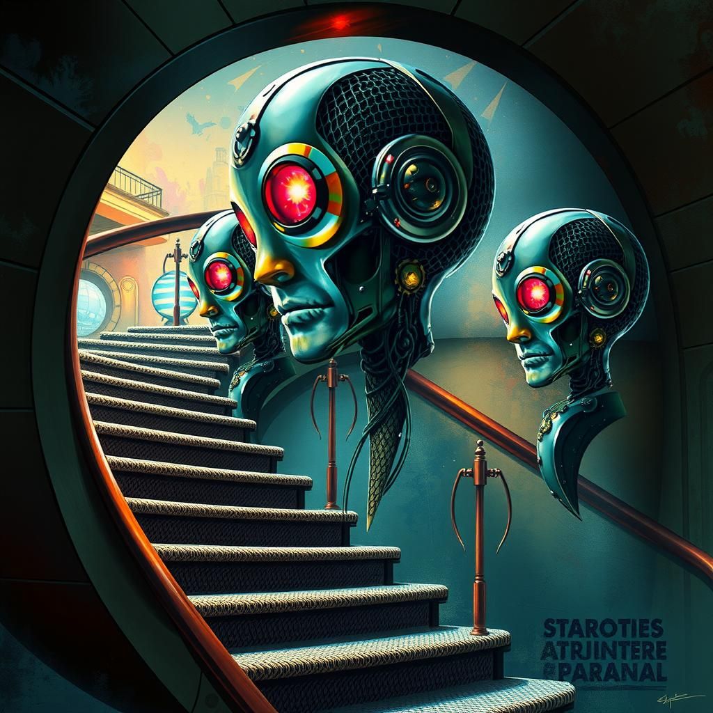 Art Deco Spiraling Staircase Into The 1950s Science Fiction ...