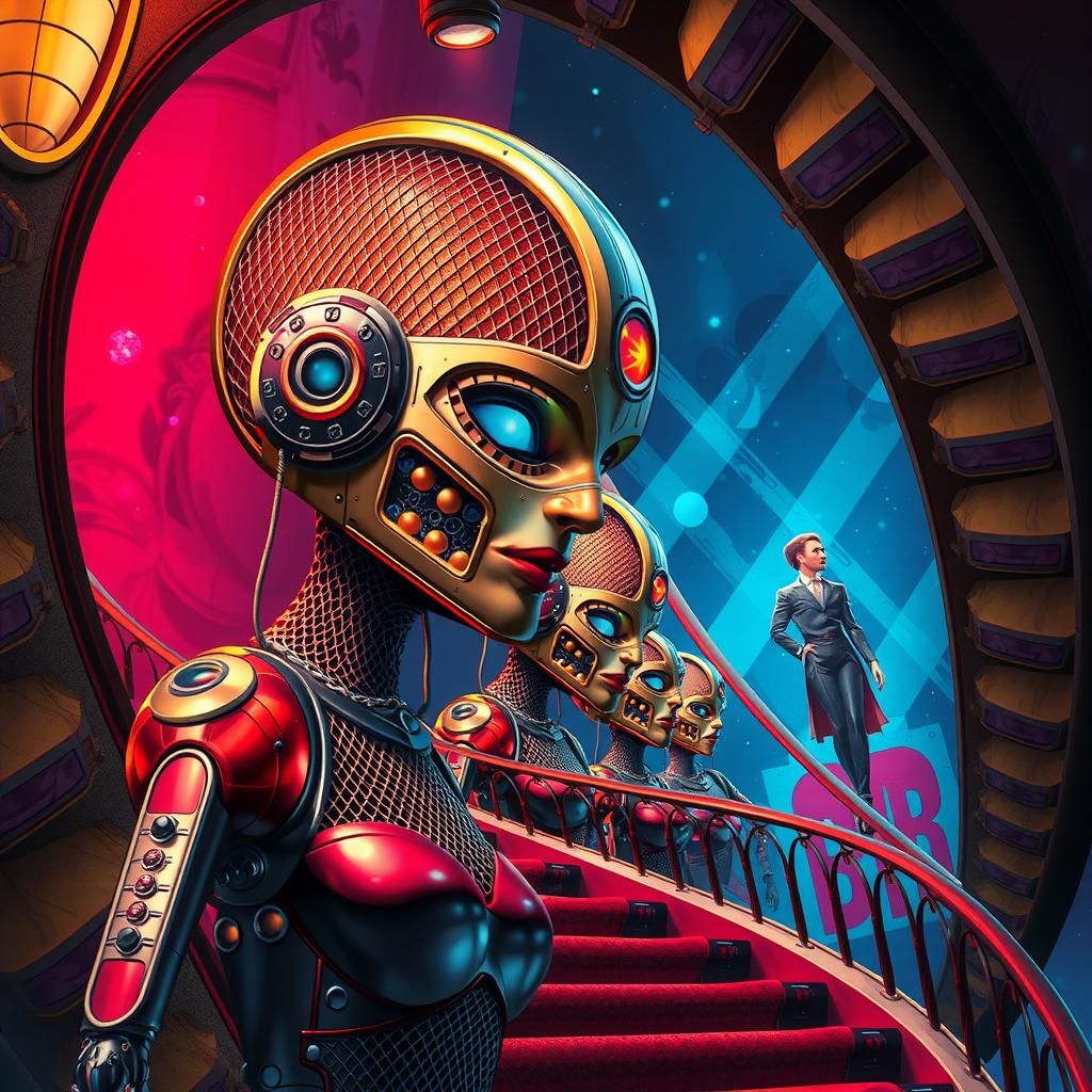 Art Deco Spiraling Staircase Into The 1950s Science Fiction ...