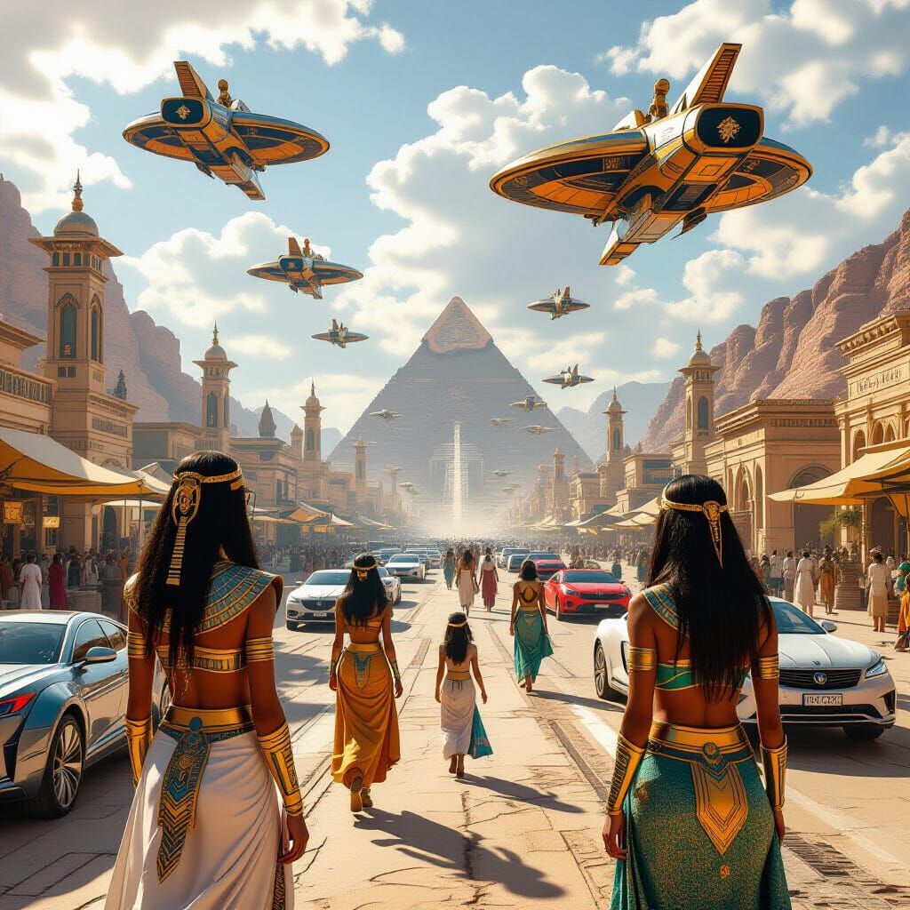 Futuristic Egyptian Society in 3000 AD