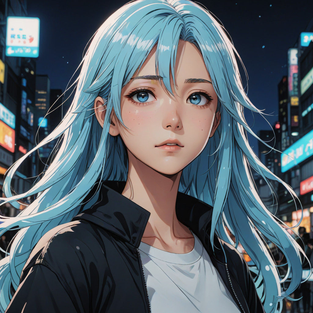 Beautiful Anime Girl in Pastel Colors