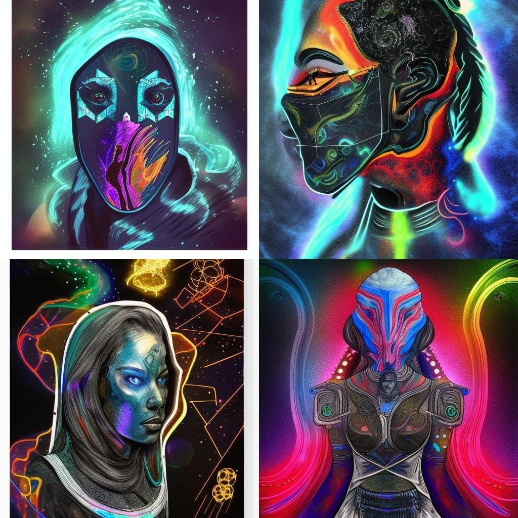 Holographic Astral Assassin by Pablo Amaringo