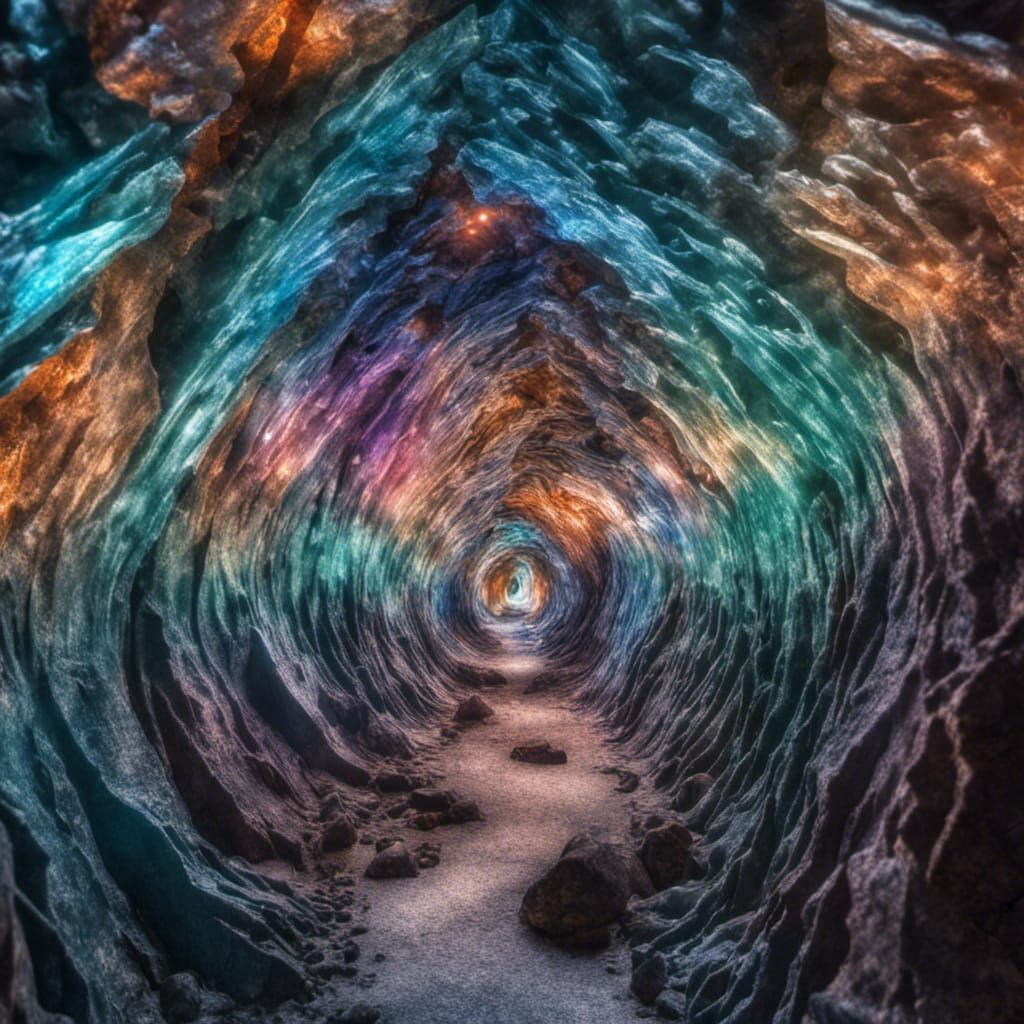 Iridescent Crystal Cave Bird's Eye View
