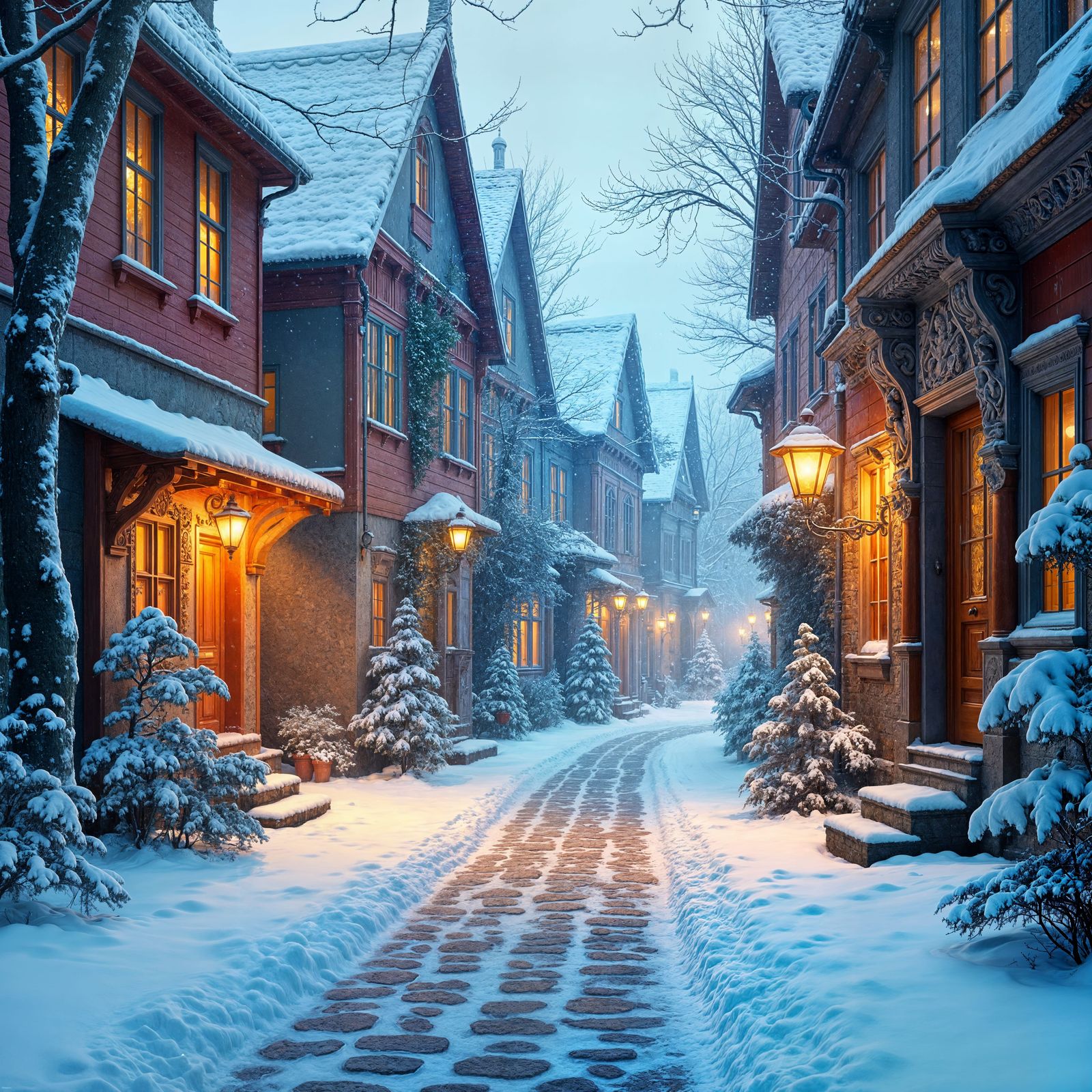 Stockholm Island in Winter: An Impressionist Oil Painting