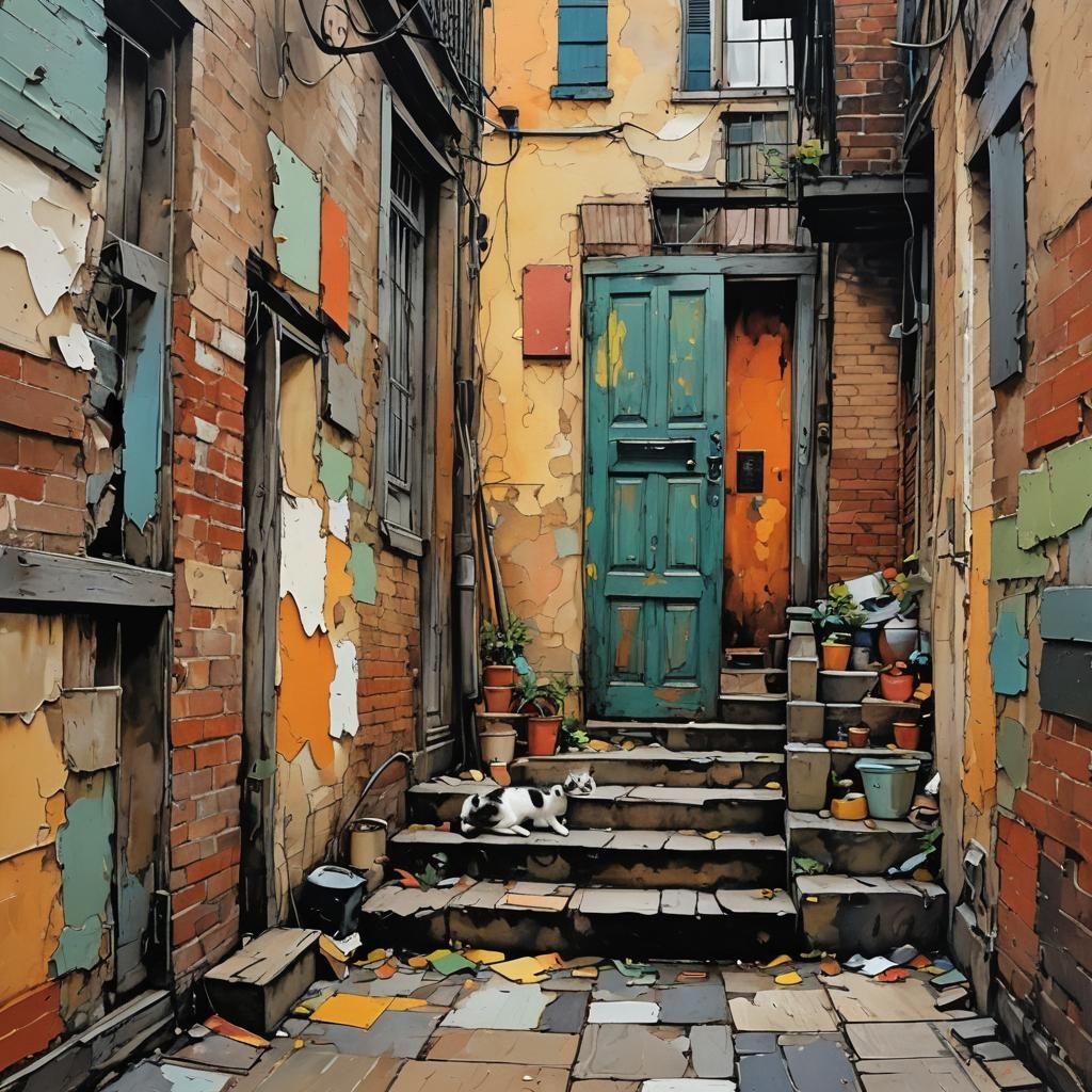 Sinister Dreamscape: Abstract Art in Complementary Colors